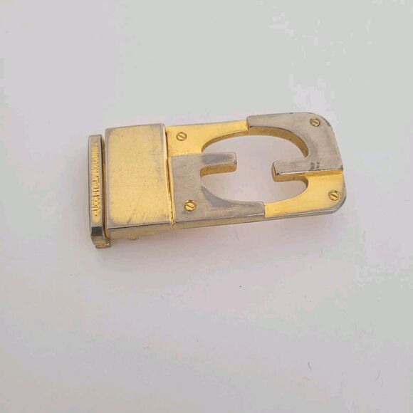 Gucci Vintage Belt Buckle Gold Silver Tone - Picture 1 of 6